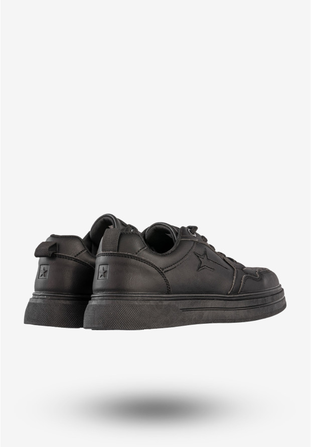 Sneakersy Męskie BIG STAR Ekoskóra Buty Sportowe Czarne RR174572