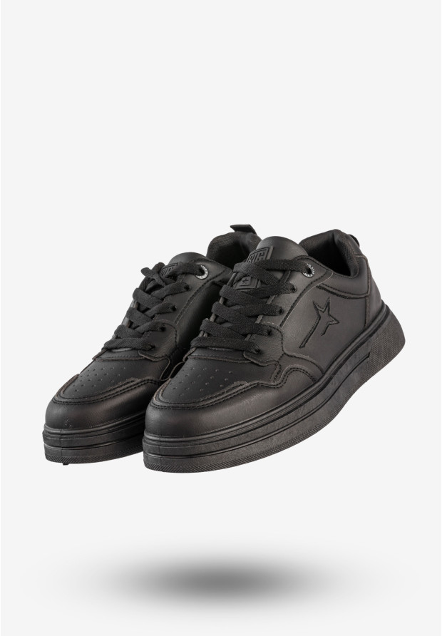 Sneakersy Męskie BIG STAR Ekoskóra Buty Sportowe Czarne RR174572