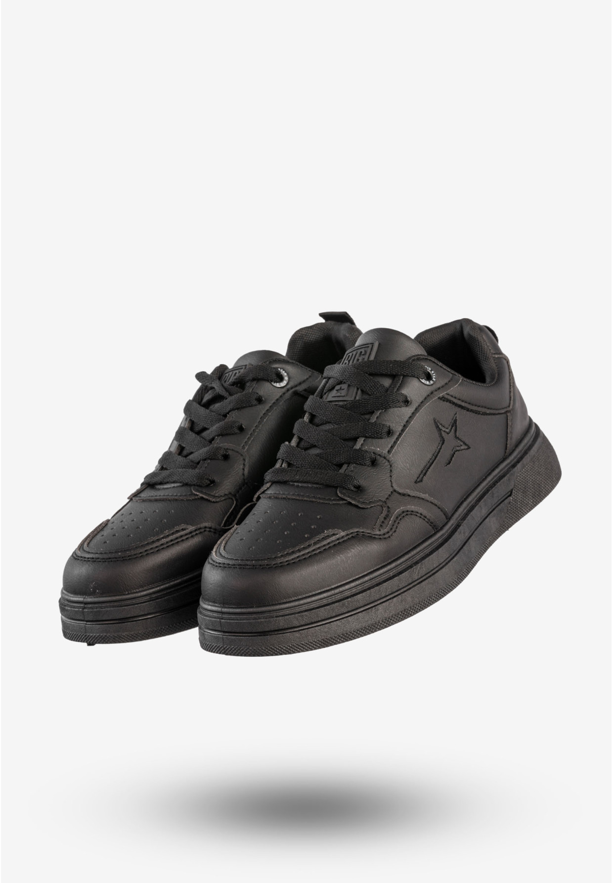 Sneakersy Męskie BIG STAR Ekoskóra Buty Sportowe Czarne RR174572