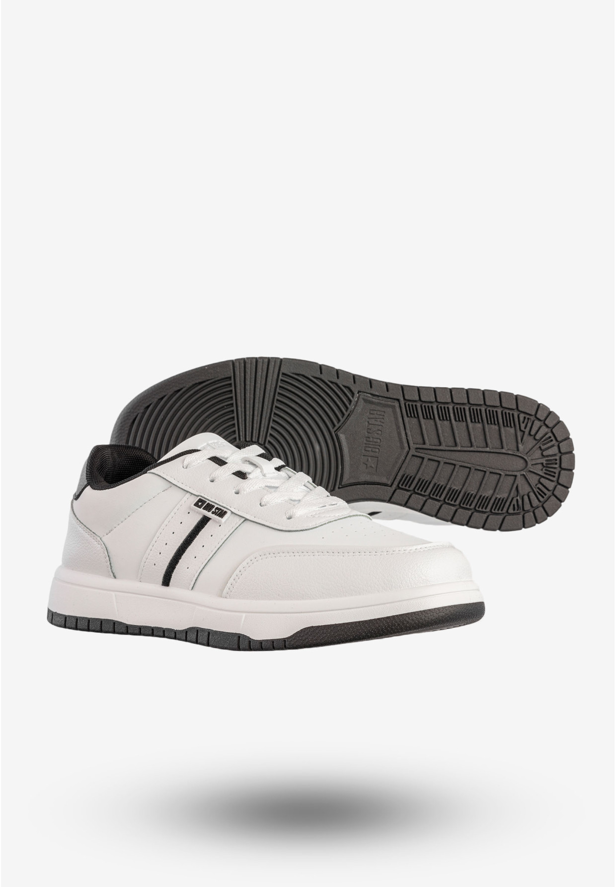Sneakersy Męskie BIG STAR Buty Sportowe Hi-Poly System Biało Czarne RR174263