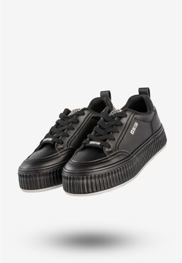 Sneakersy Damskie BIG STAR Buty Sportowe Trampki Czarne NN274255