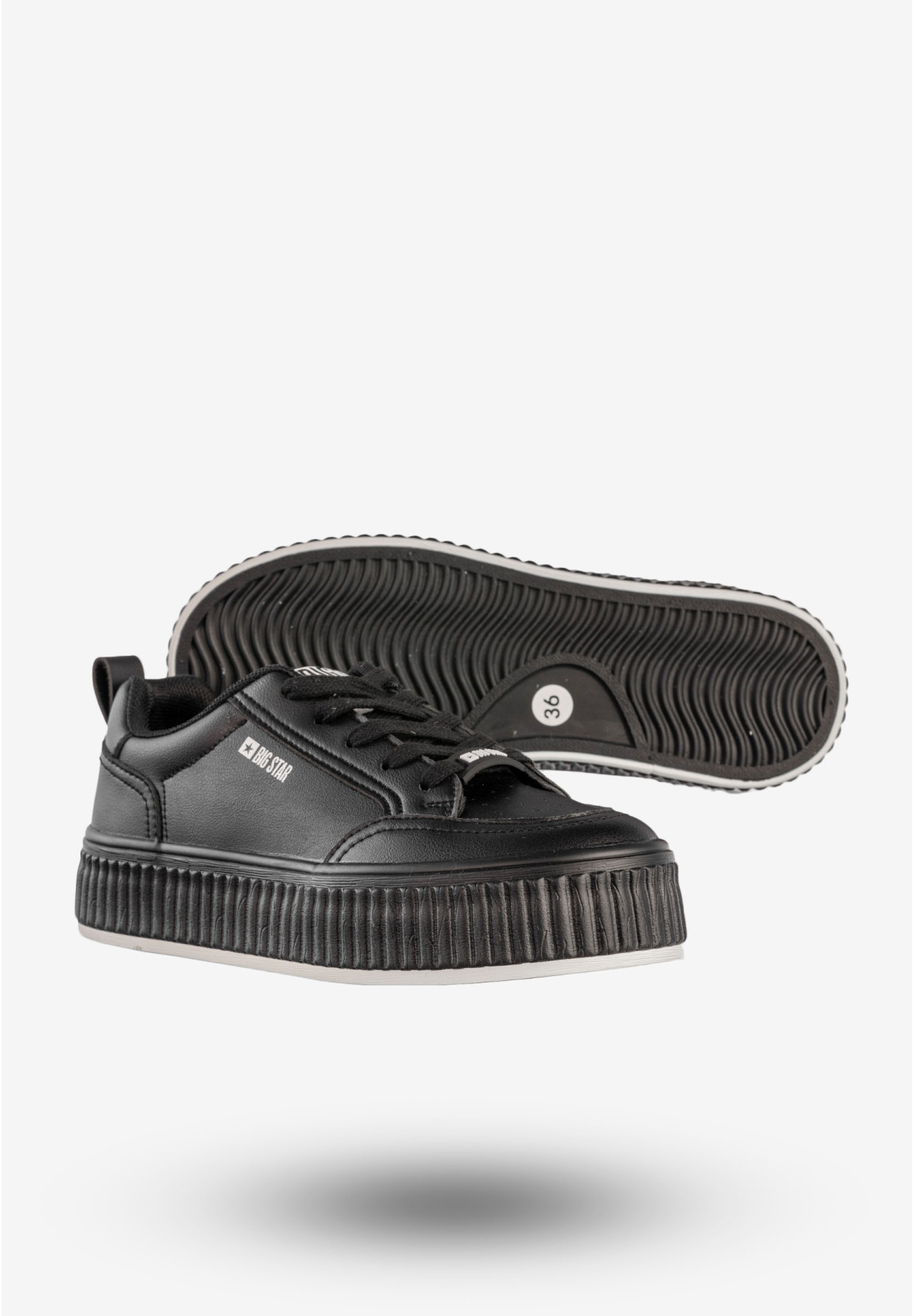 Sneakersy Damskie BIG STAR Buty Sportowe Trampki Czarne NN274255