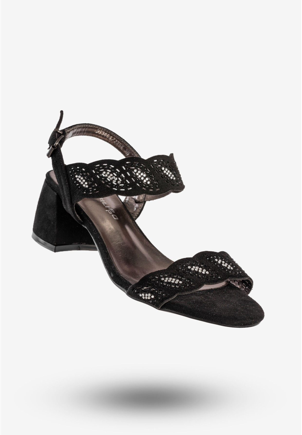 Sandały Damskie Buty Na Klocku Eleganckie Czarne Filippo DS3606/22BK