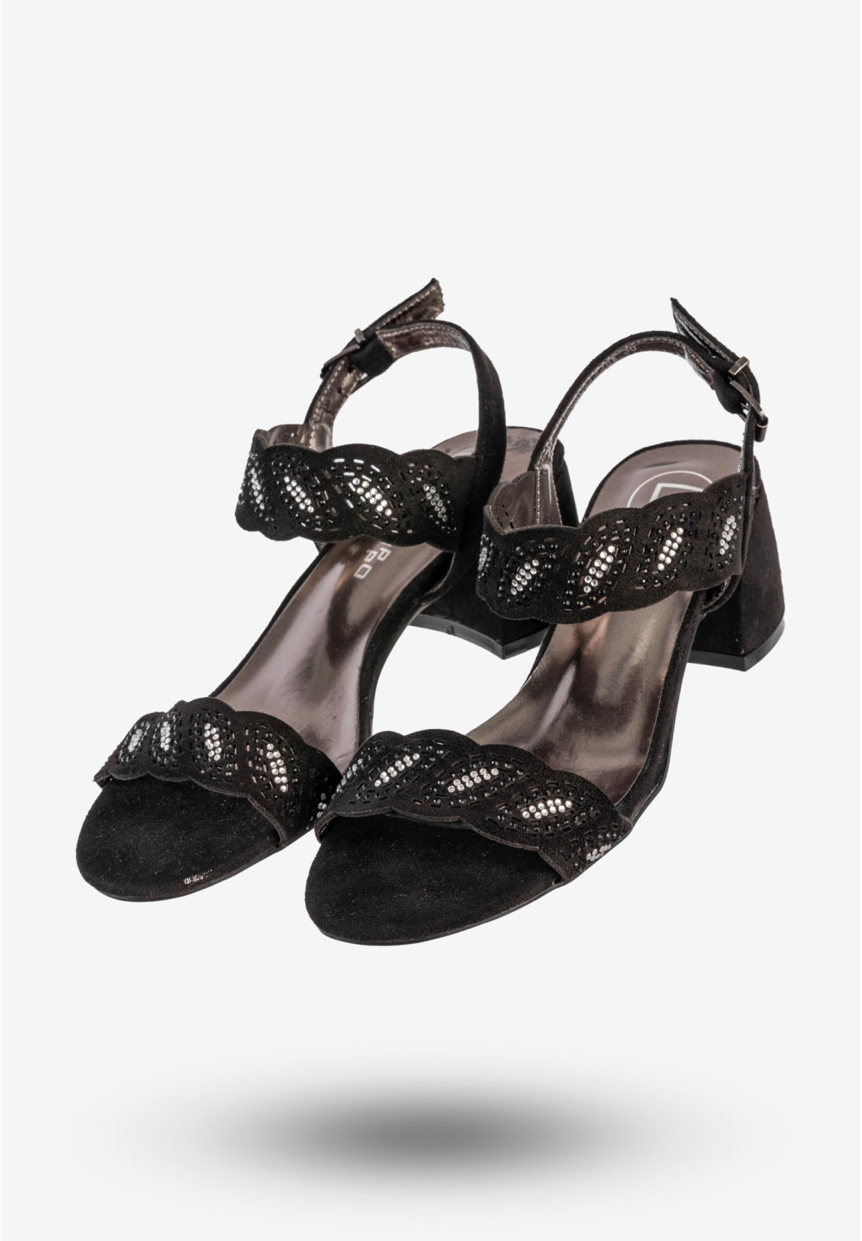 Sandały Damskie Buty Na Klocku Eleganckie Czarne Filippo DS3606/22BK