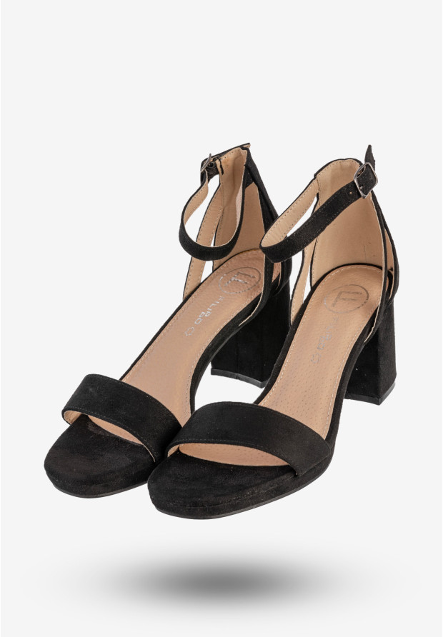 Sandały Damskie Klasyczne Buty Na Słupku Czarne Filippo DS4488/23BK