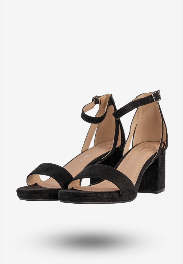 Sandały Damskie Klasyczne Buty Na Słupku Czarne Filippo DS4488/23BK