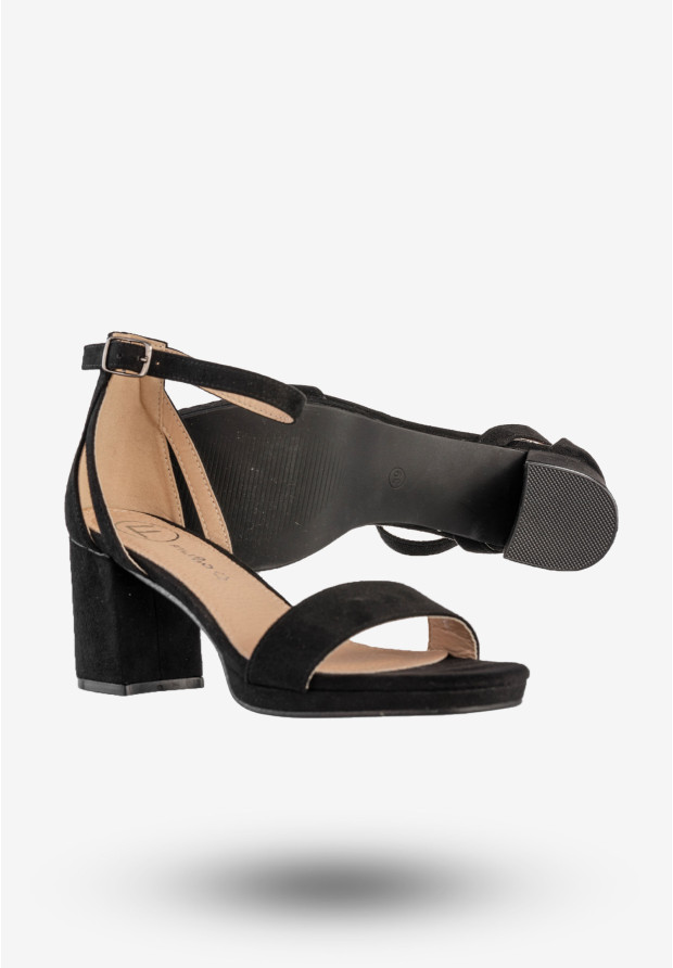 Sandały Damskie Klasyczne Buty Na Słupku Czarne Filippo DS4488/23BK
