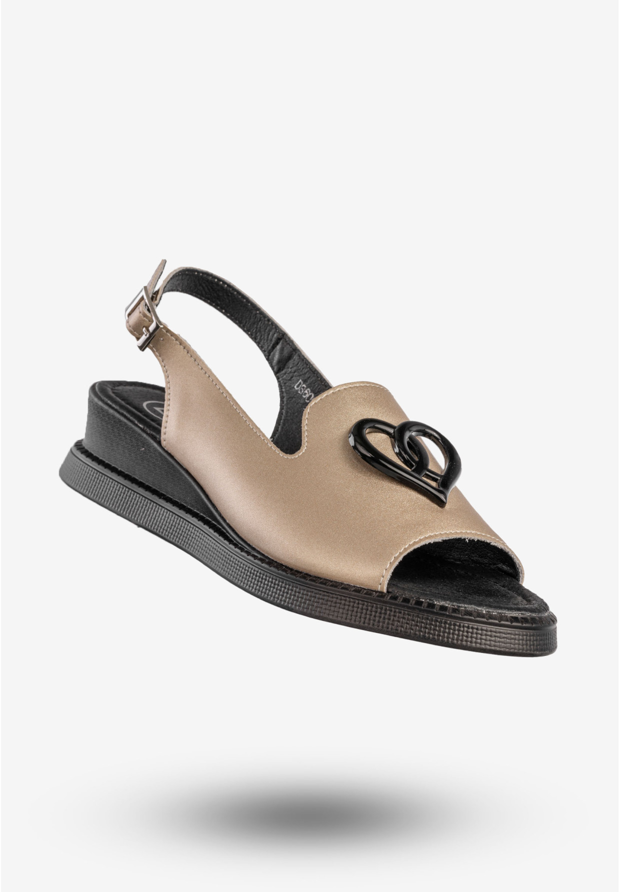 Sandały Damskie Skórzane Buty Na Koturnie Złote Filippo DS6069/24GO