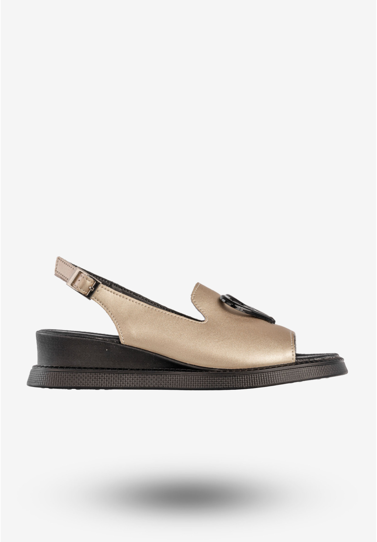 Sandały Damskie Skórzane Buty Na Koturnie Złote Filippo DS6069/24GO