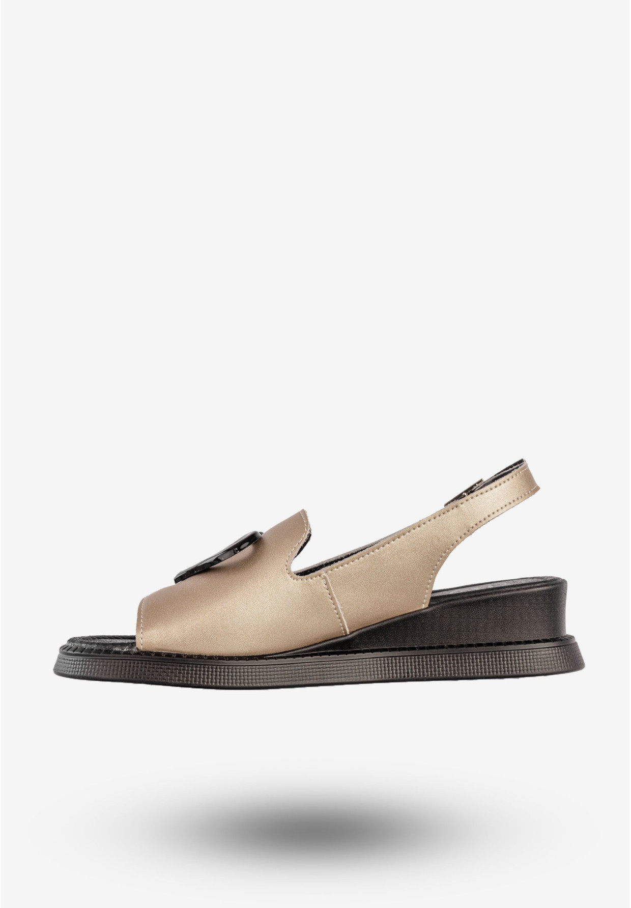 Sandały Damskie Skórzane Buty Na Koturnie Złote Filippo DS6069/24GO