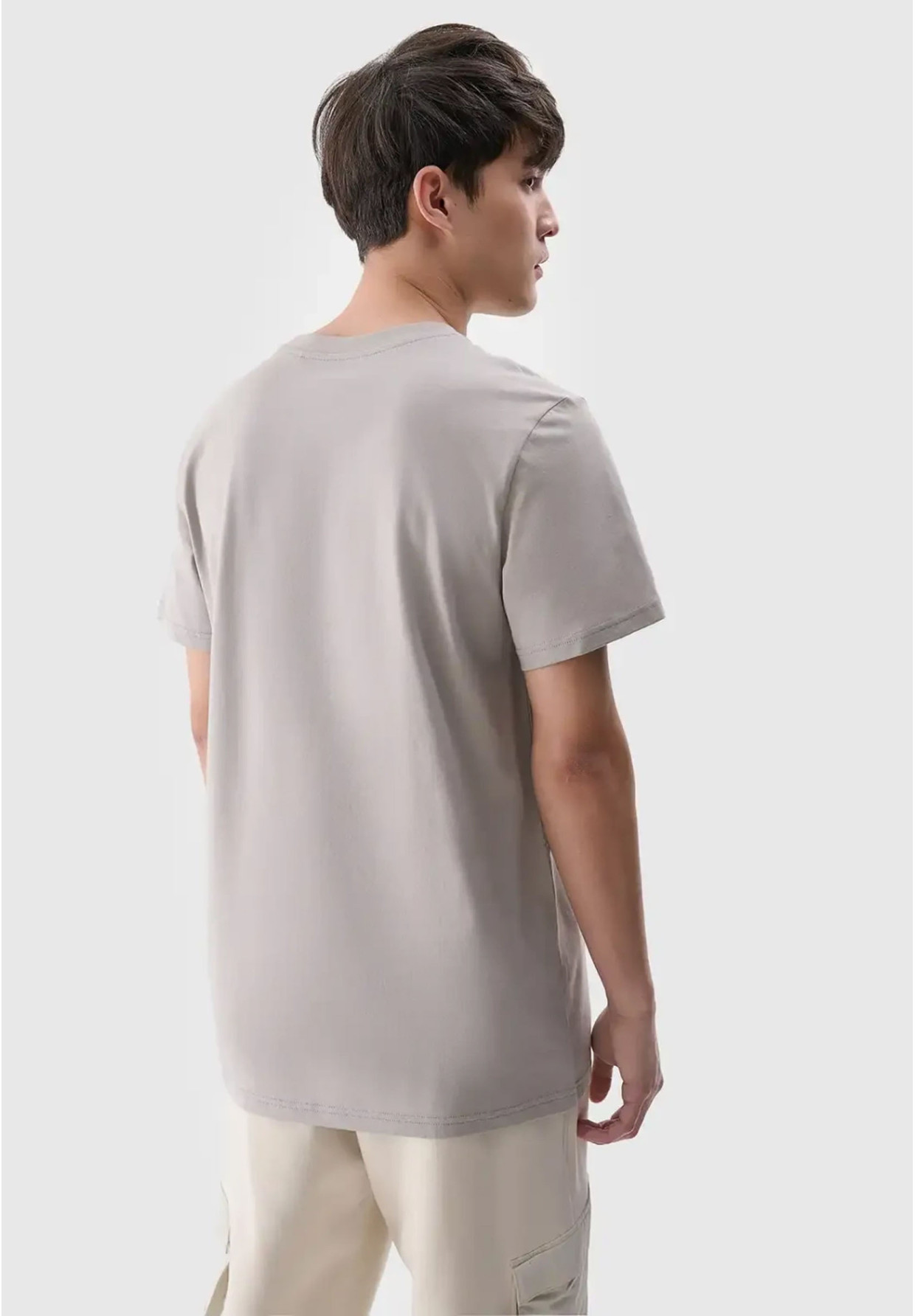 Koszulka Męska 4F T-shirt Basic Regular Beżowy 4FWSS25TTSHM2074