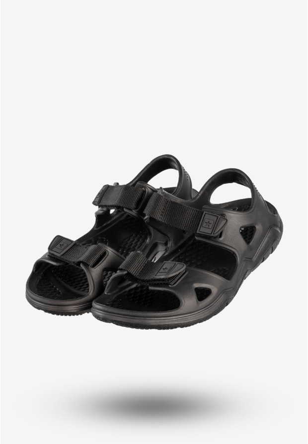 Sandały Damskie BIG STAR Klasyczne Buty Na Rzepy Czarne RR274A512