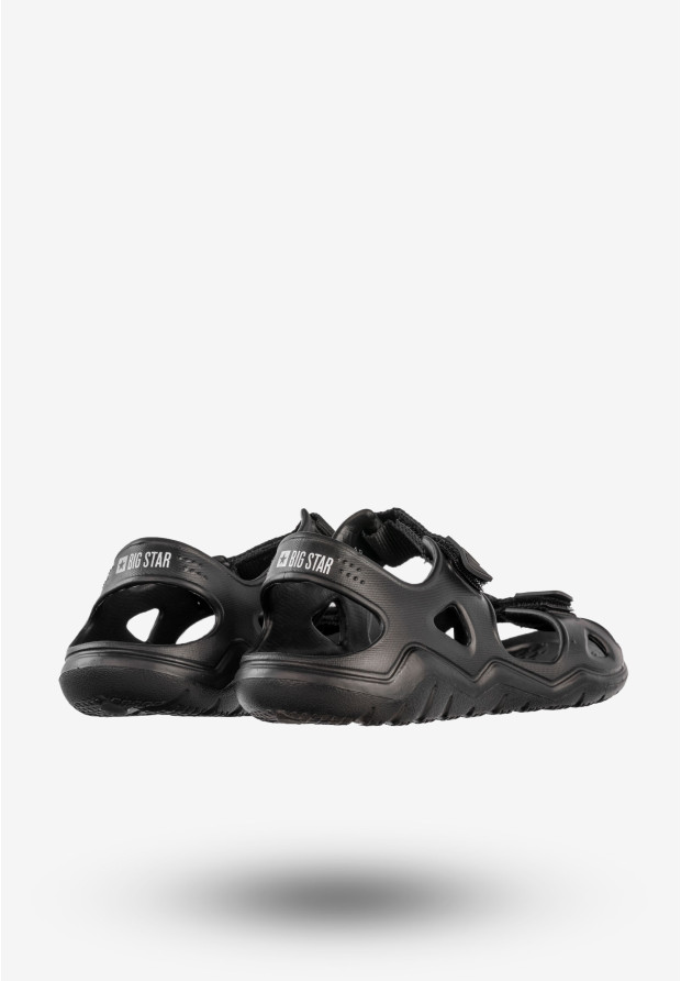 Sandały Damskie BIG STAR Klasyczne Buty Na Rzepy Czarne RR274A512