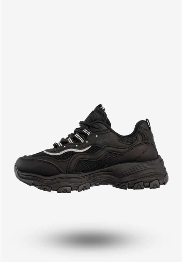 Sneakersy Damskie BIG STAR Sportowe Buty Z Odblaskami Czarne RR274A177