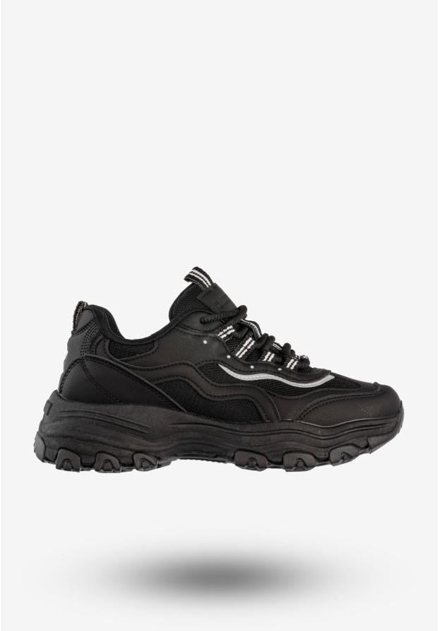 Sneakersy Damskie BIG STAR Sportowe Buty Z Odblaskami Czarne RR274A177