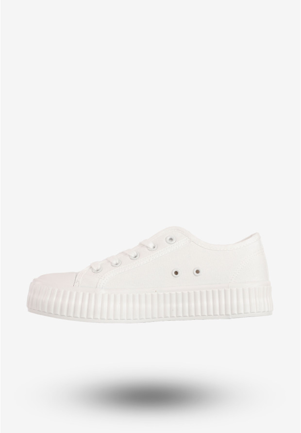 Trampki Damskie BIG STAR Sportowe Buty Na Platformie Białe RR274776