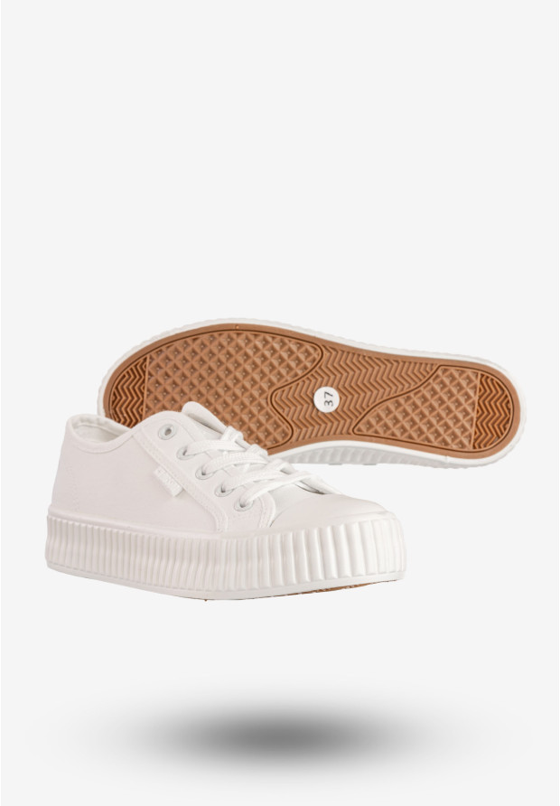Trampki Damskie BIG STAR Sportowe Buty Na Platformie Białe RR274776