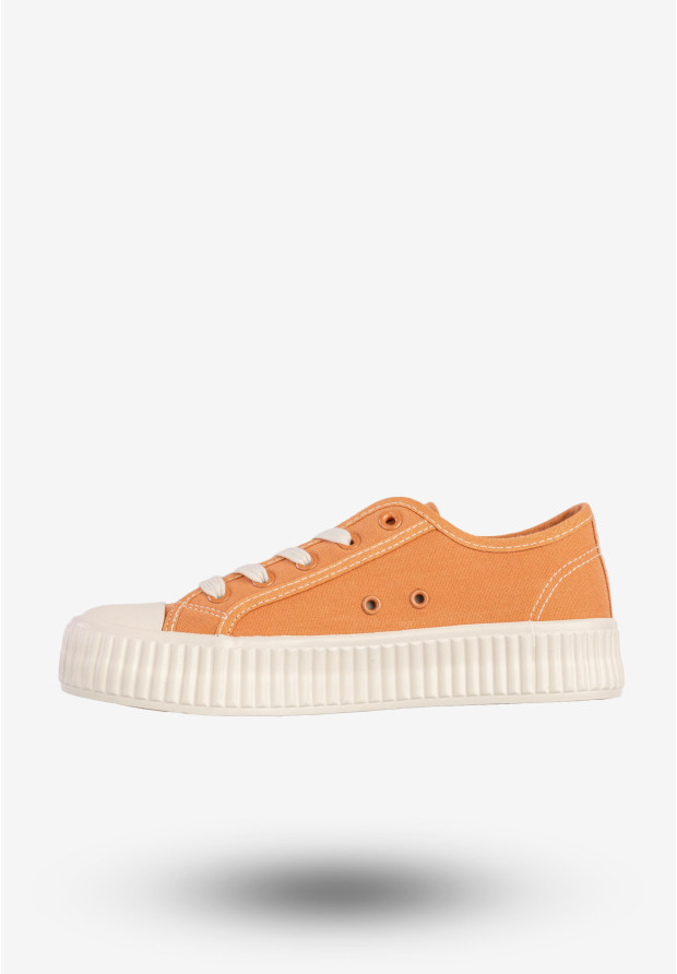 Trampki Damskie BIG STAR Sportowe Buty Na Platformie Pomarańczowe RR274778
