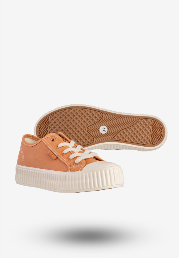 Trampki Damskie BIG STAR Sportowe Buty Na Platformie Pomarańczowe RR274778