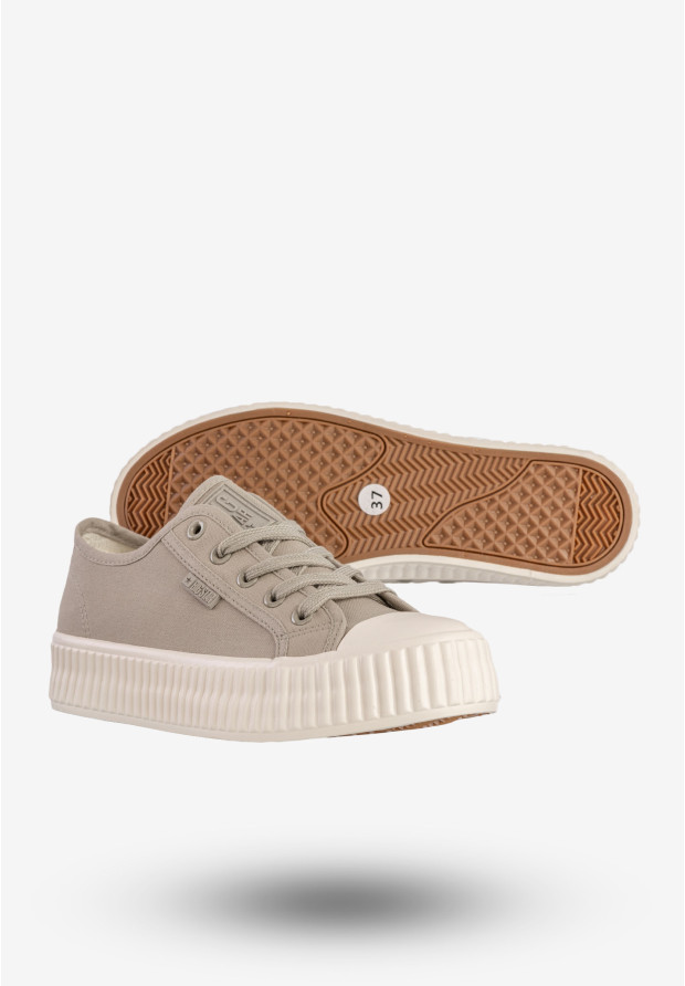Trampki Damskie BIG STAR Sportowe Buty Na Platformie Szare RR274779