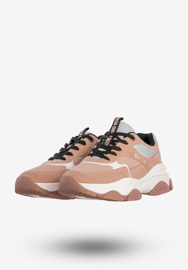 Sneakersy Damskie BIG STAR Sportowe Buty Na Grubej Podeszwie Różowe JJ274577