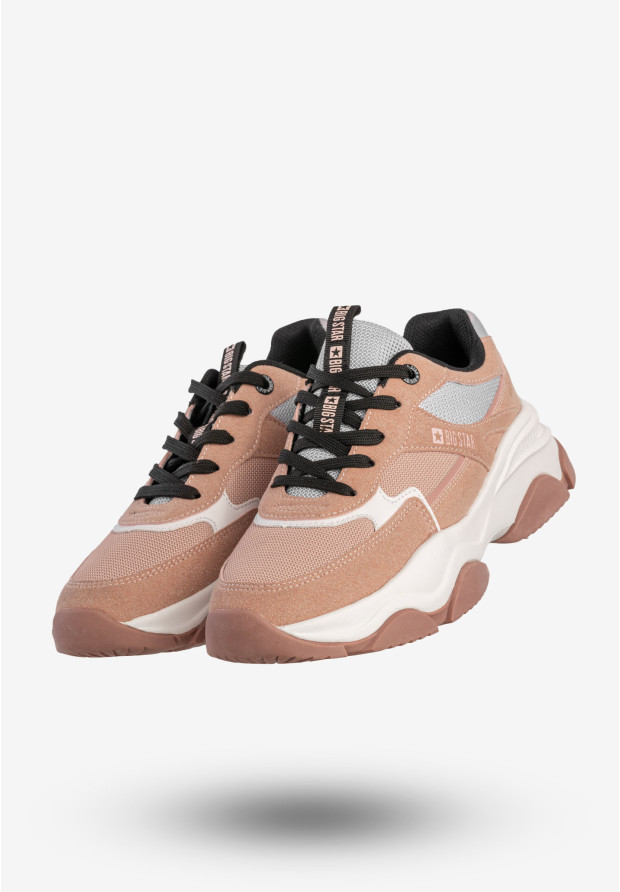 Sneakersy Damskie BIG STAR Sportowe Buty Na Grubej Podeszwie Różowe JJ274577