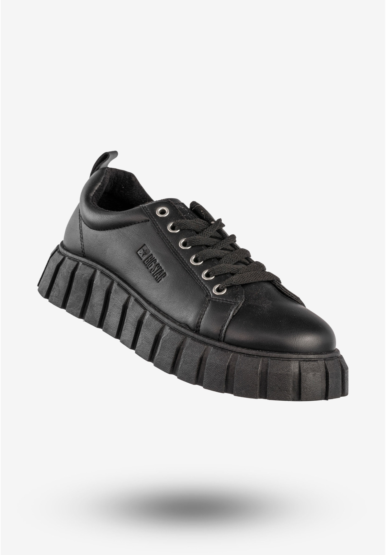 Sneakersy Damskie BIG STAR Buty Na Platformie Trampki Czarne MM274617