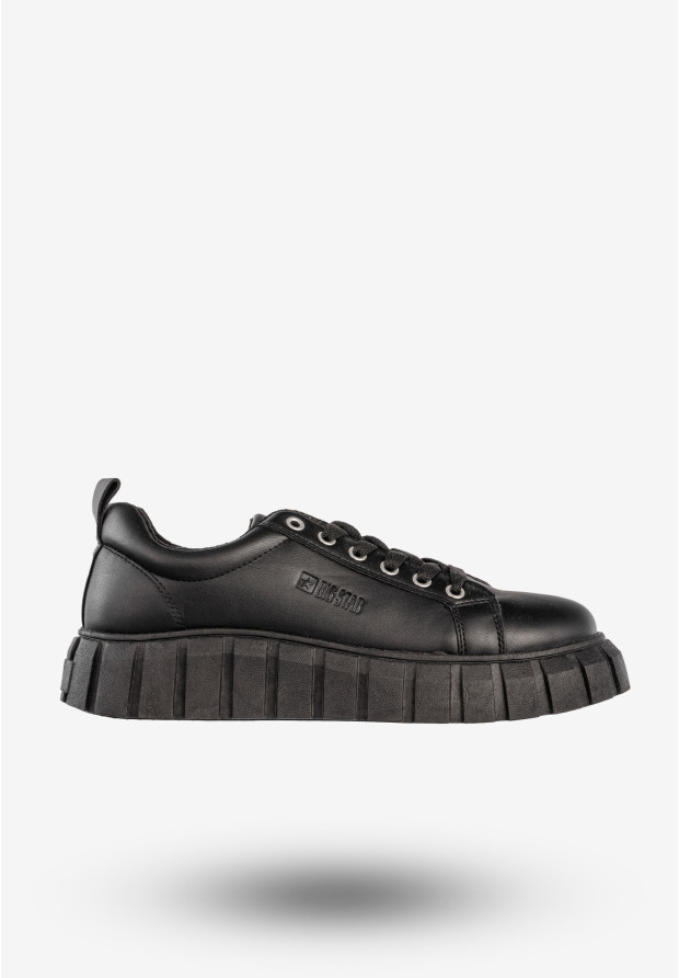 Sneakersy Damskie BIG STAR Buty Na Platformie Trampki Czarne MM274617