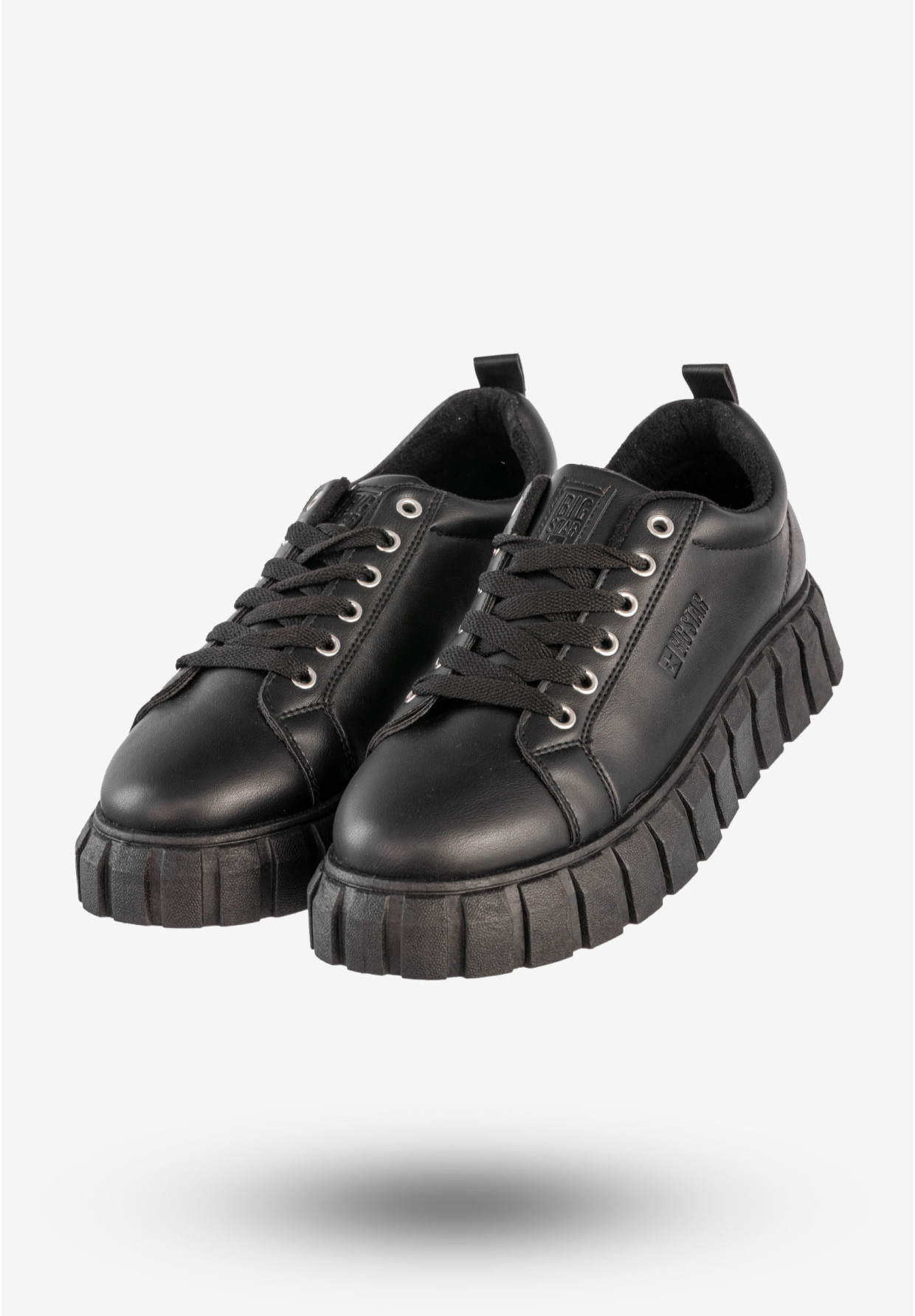 Sneakersy Damskie BIG STAR Buty Na Platformie Trampki Czarne MM274617