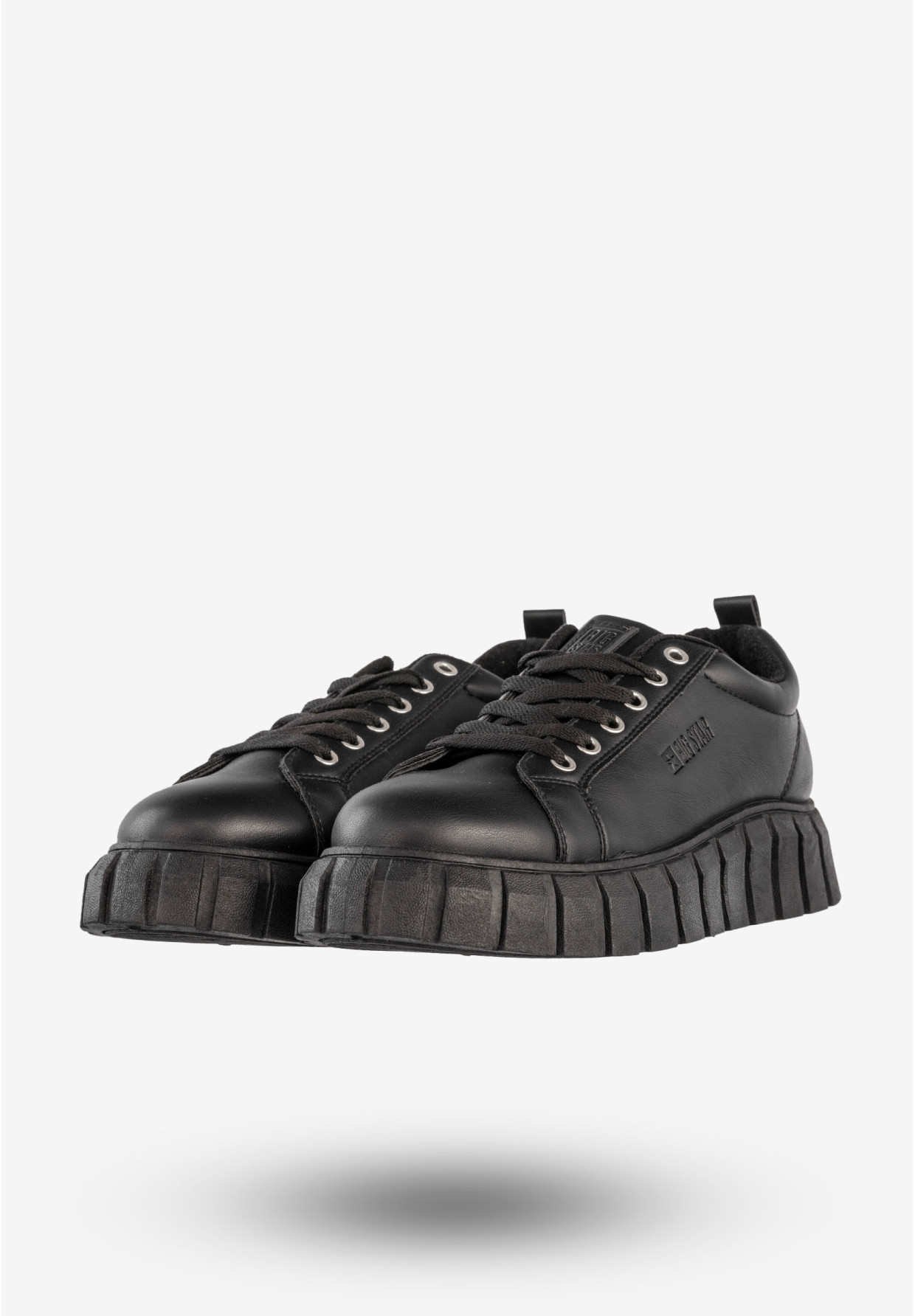 Sneakersy Damskie BIG STAR Buty Na Platformie Trampki Czarne MM274617