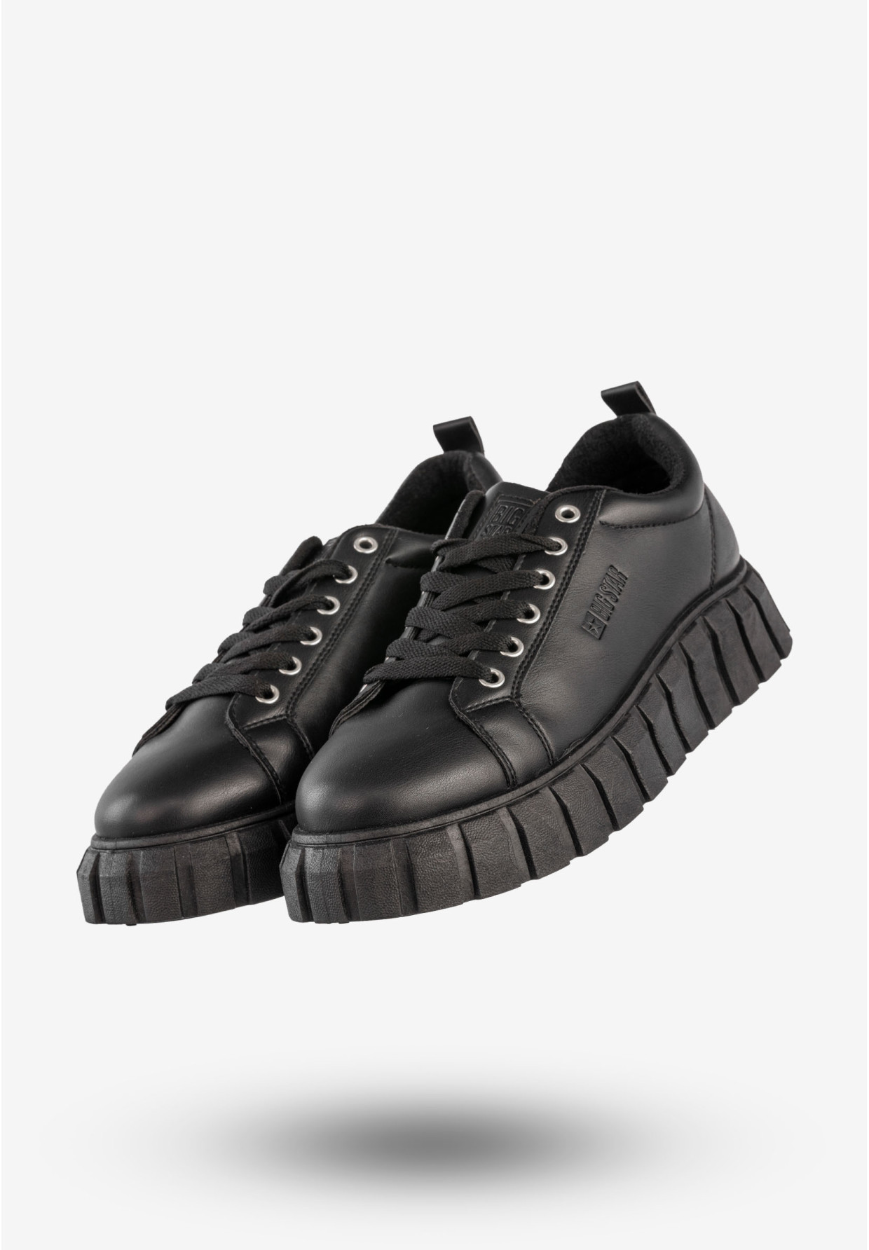 Sneakersy Damskie BIG STAR Buty Na Platformie Trampki Czarne MM274617