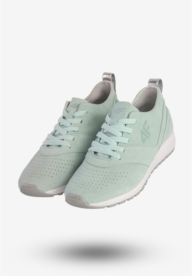 Sneakersy Damskie 4F Skórzane Sportowe Buty Miętowe D4L19-OBDL201