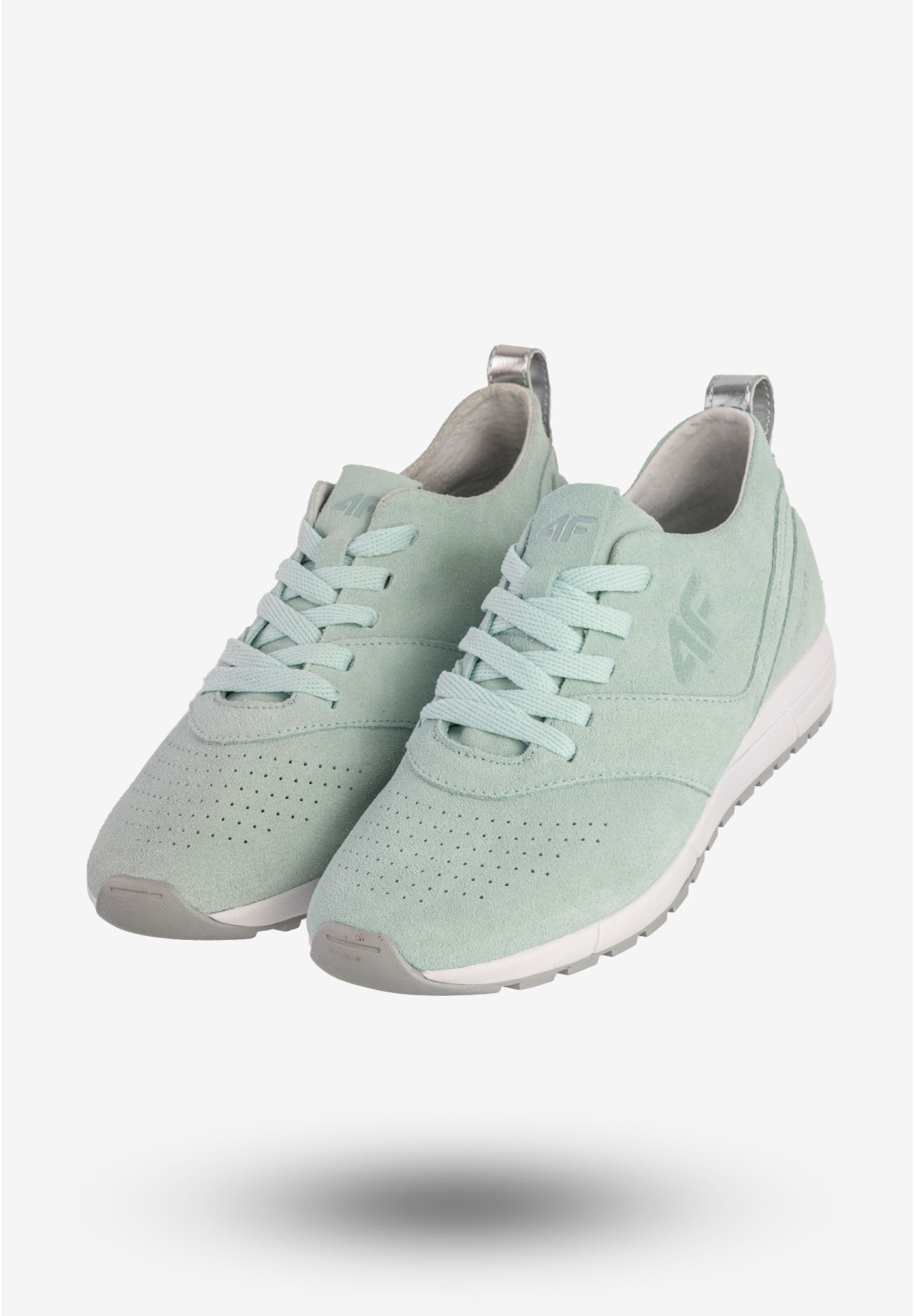 Sneakersy Damskie 4F Skórzane Sportowe Buty Miętowe D4L19-OBDL201