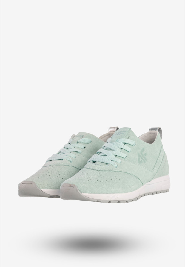 Sneakersy Damskie 4F Skórzane Sportowe Buty Miętowe D4L19-OBDL201