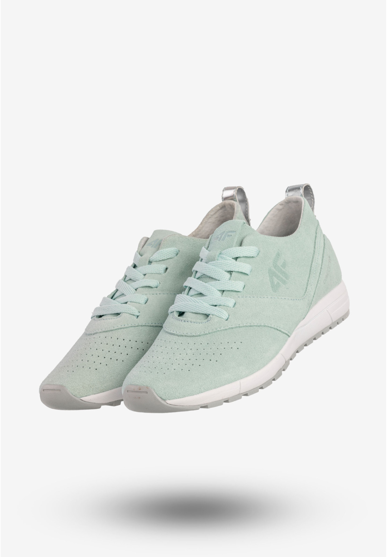 Sneakersy Damskie 4F Skórzane Sportowe Buty Miętowe D4L19-OBDL201