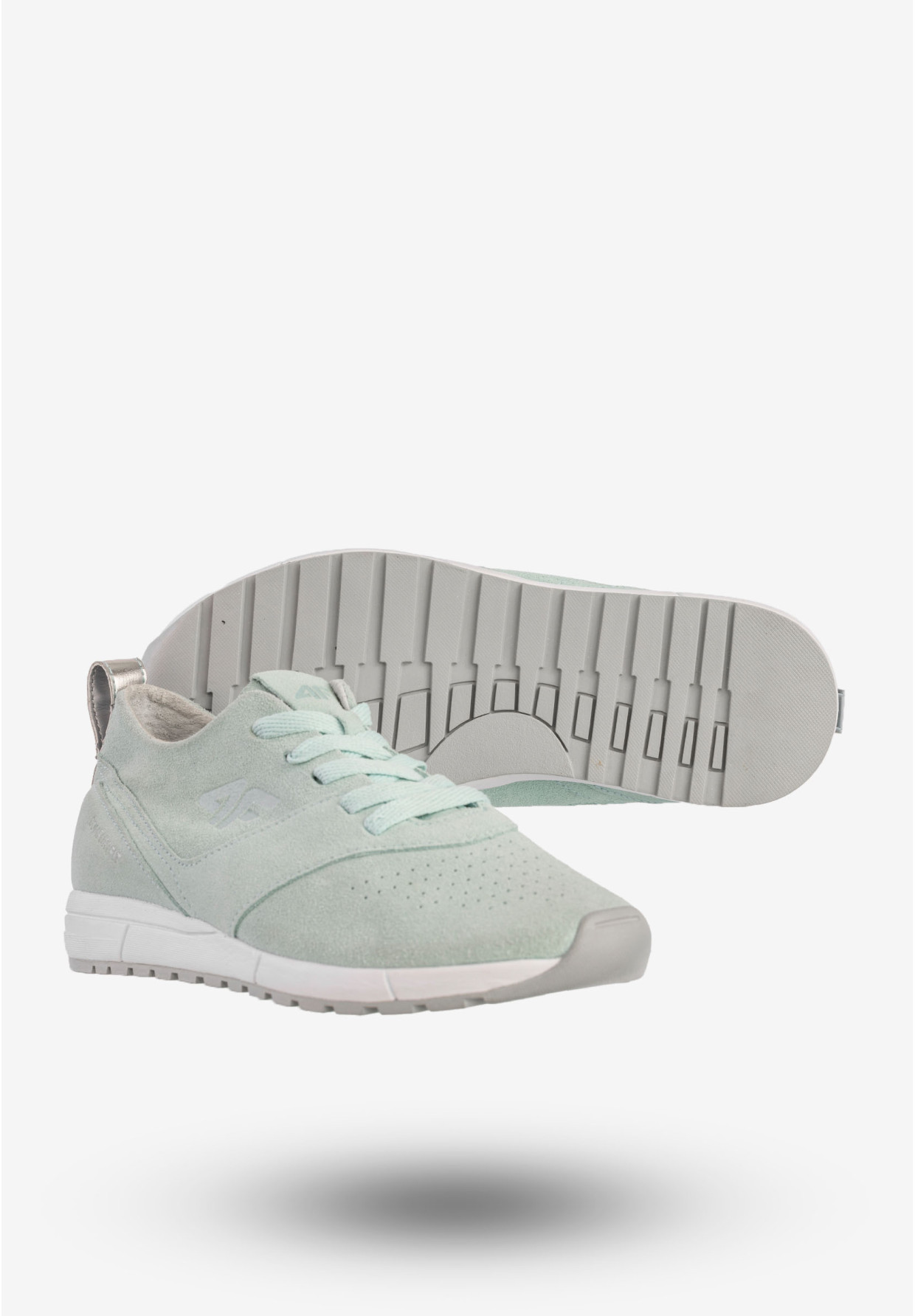 Sneakersy Damskie 4F Skórzane Sportowe Buty Miętowe D4L19-OBDL201
