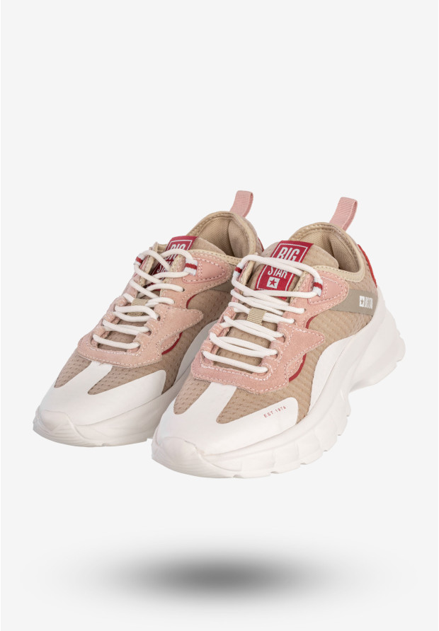 Sneakersy Damskie BIG STAR Sportowe Buty Do Biegania Beżowe KK274055