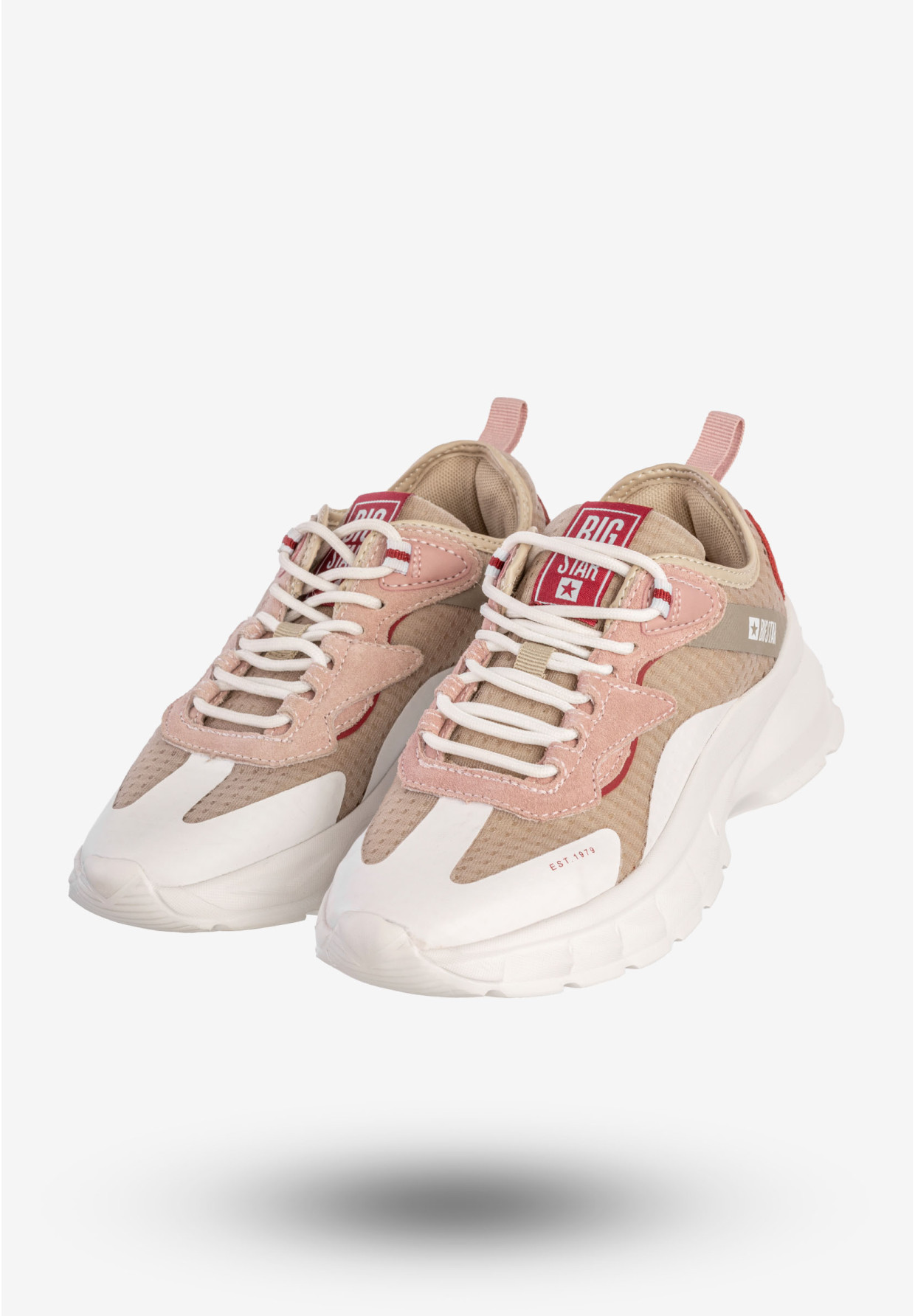 Sneakersy Damskie BIG STAR Sportowe Buty Do Biegania Beżowe KK274055