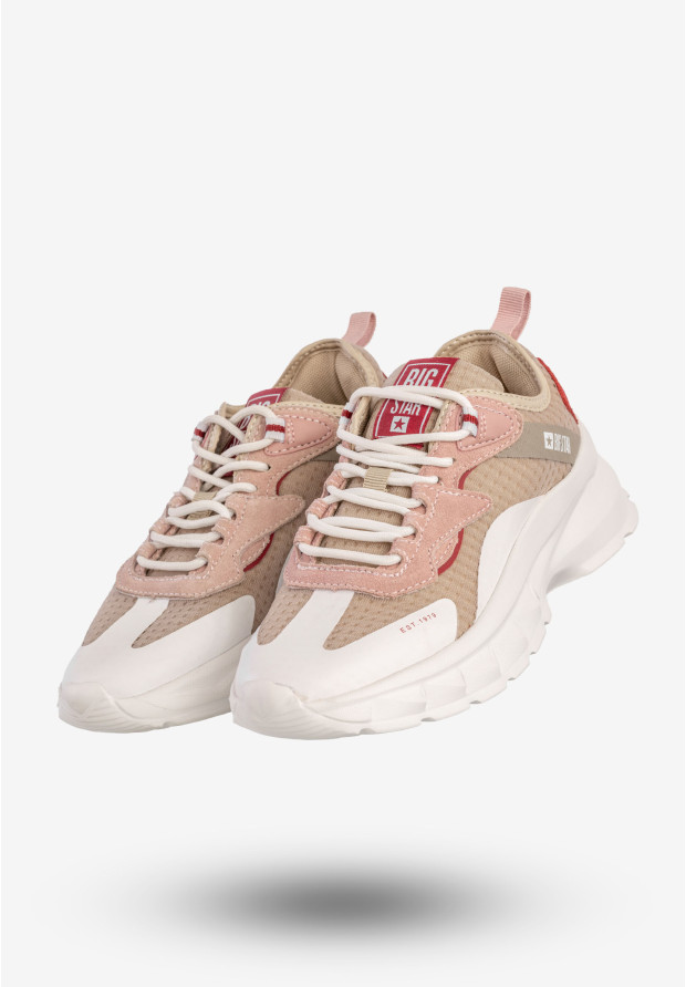 Sneakersy Damskie BIG STAR Sportowe Buty Do Biegania Beżowe KK274055