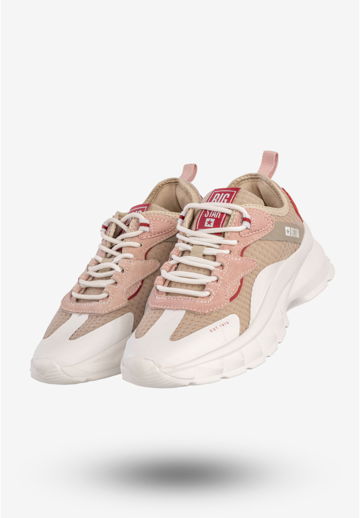 Sneakersy Damskie BIG STAR Sportowe Buty Do Biegania Beżowe KK274055