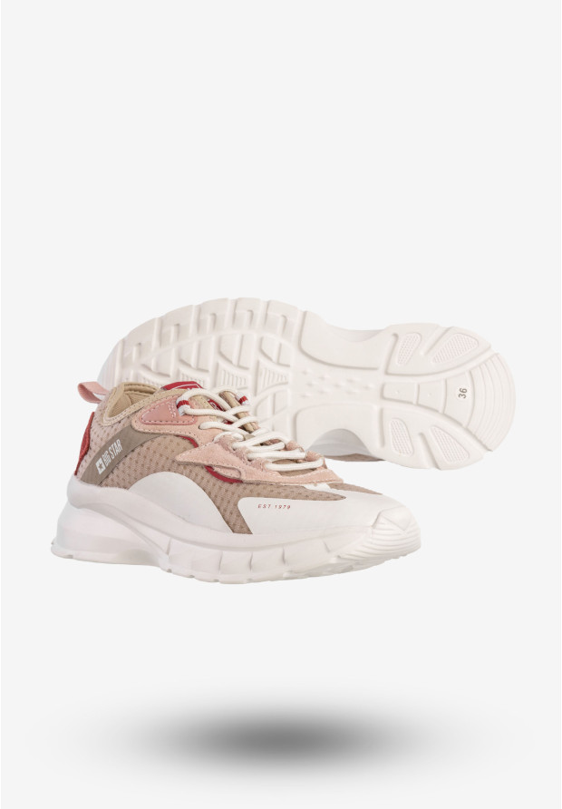 Sneakersy Damskie BIG STAR Sportowe Buty Do Biegania Beżowe KK274055