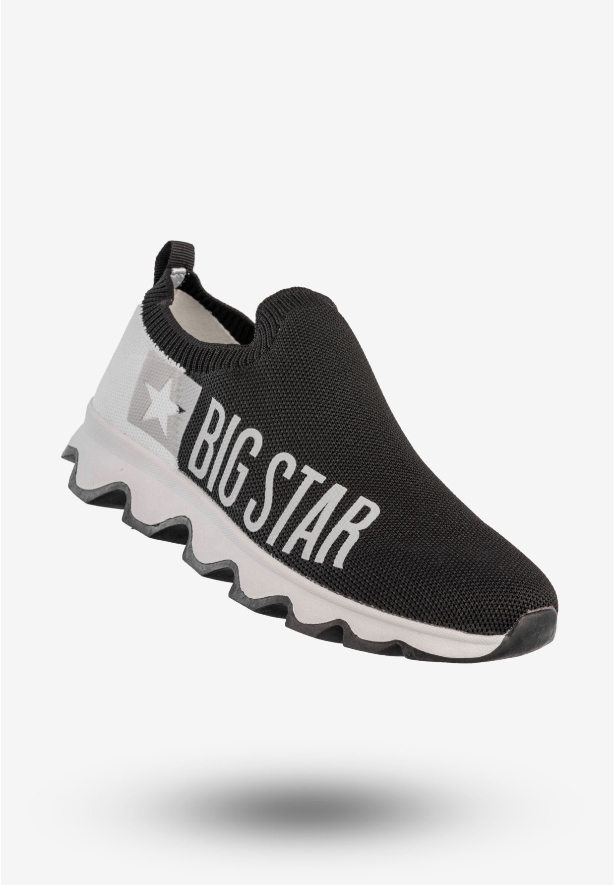 Sneakersy Damskie BIG STAR Wsuwane Buty Sportowe Logo Czarne JJ274A143