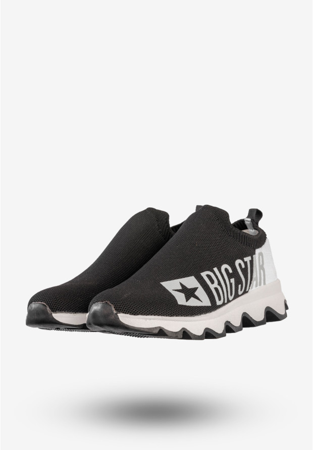 Sneakersy Damskie BIG STAR Wsuwane Buty Sportowe Logo Czarne JJ274A143