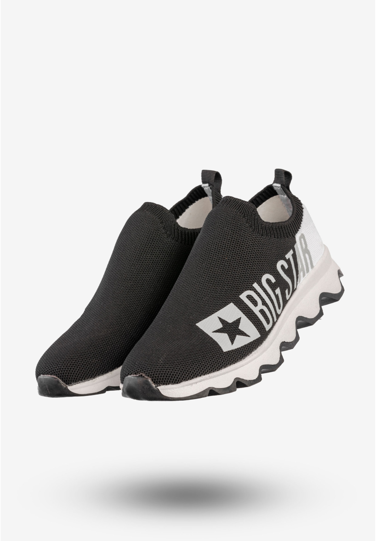 Sneakersy Damskie BIG STAR Wsuwane Buty Sportowe Logo Czarne JJ274A143