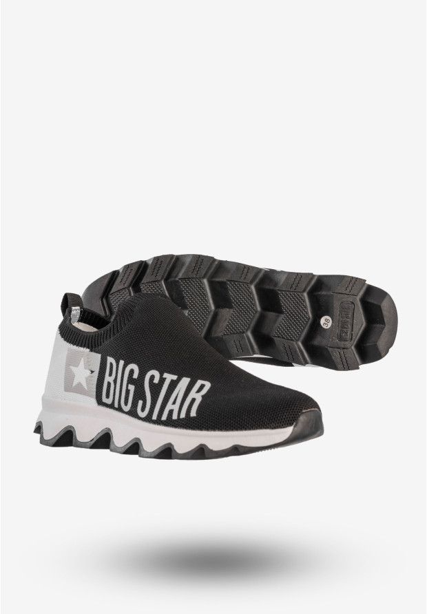 Sneakersy Damskie BIG STAR Wsuwane Buty Sportowe Logo Czarne JJ274A143
