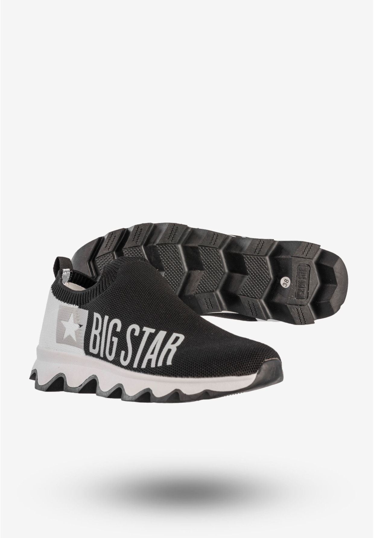 Sneakersy Damskie BIG STAR Wsuwane Buty Sportowe Logo Czarne JJ274A143