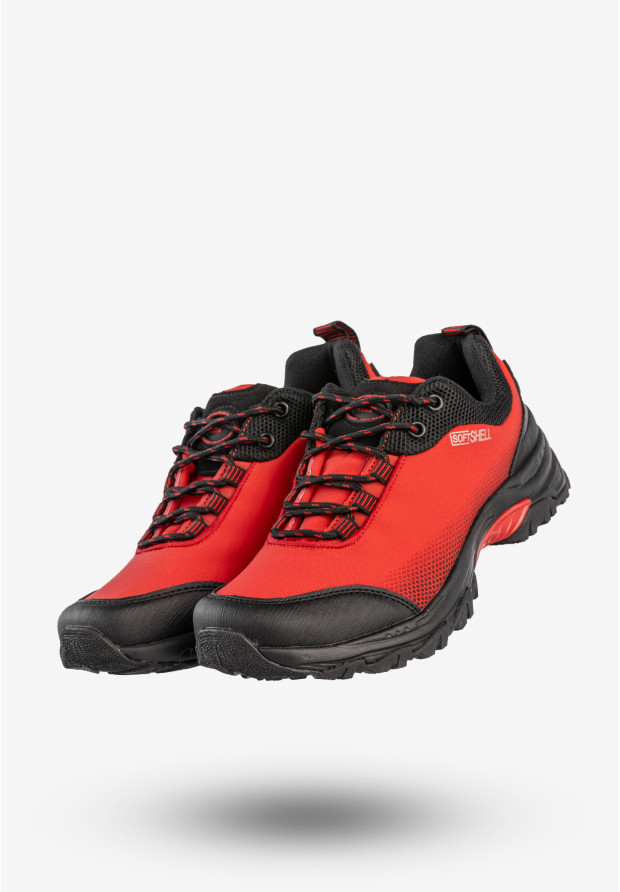 Trekkingi Damskie Buty W góry Softshell Wygodne Czerwone American Club WT05/20