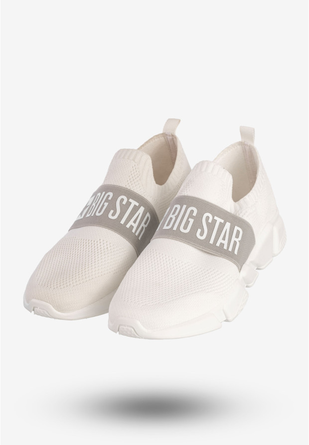Sneakersy Damskie BIG STAR Wsuwane Sportowe Buty Logo Białe JJ274297
