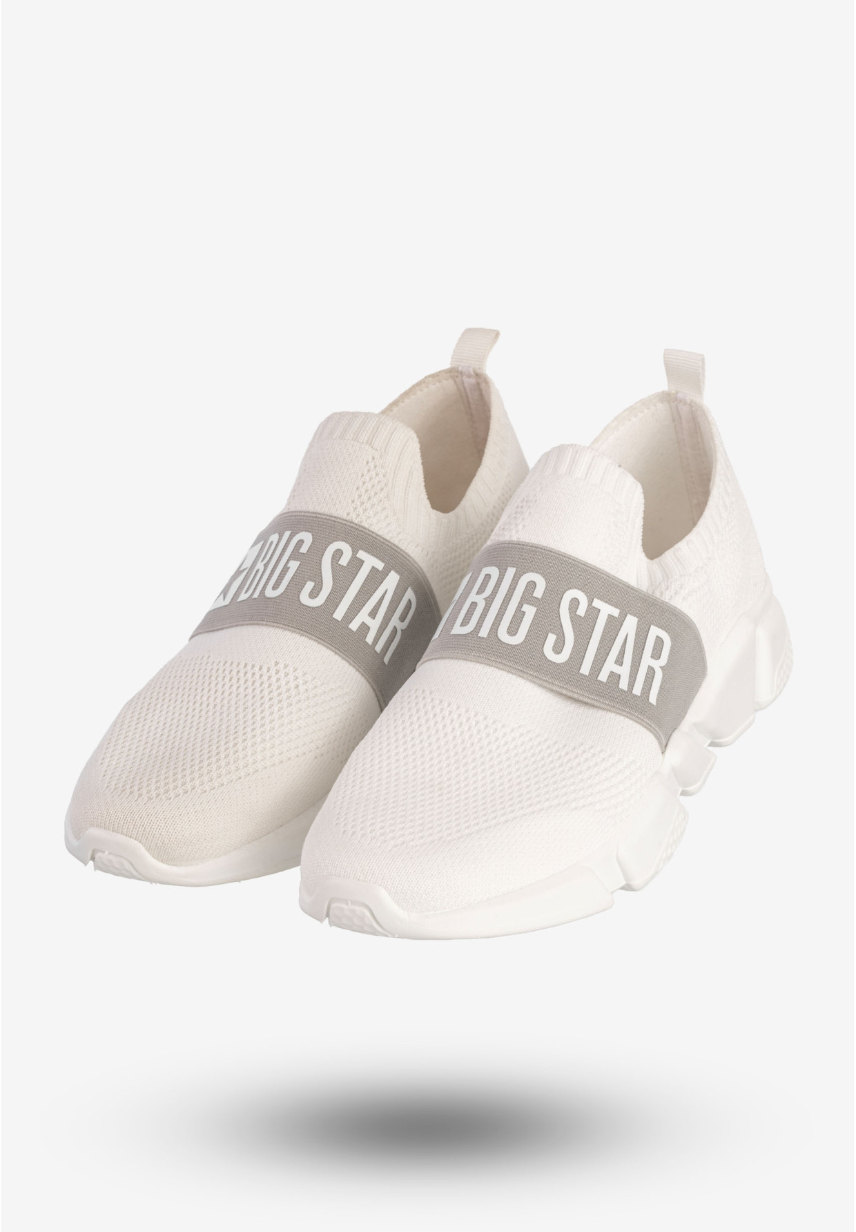 Sneakersy Damskie BIG STAR Wsuwane Sportowe Buty Logo Białe JJ274297