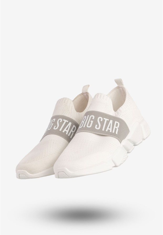 Sneakersy Damskie BIG STAR Wsuwane Sportowe Buty Logo Białe JJ274297